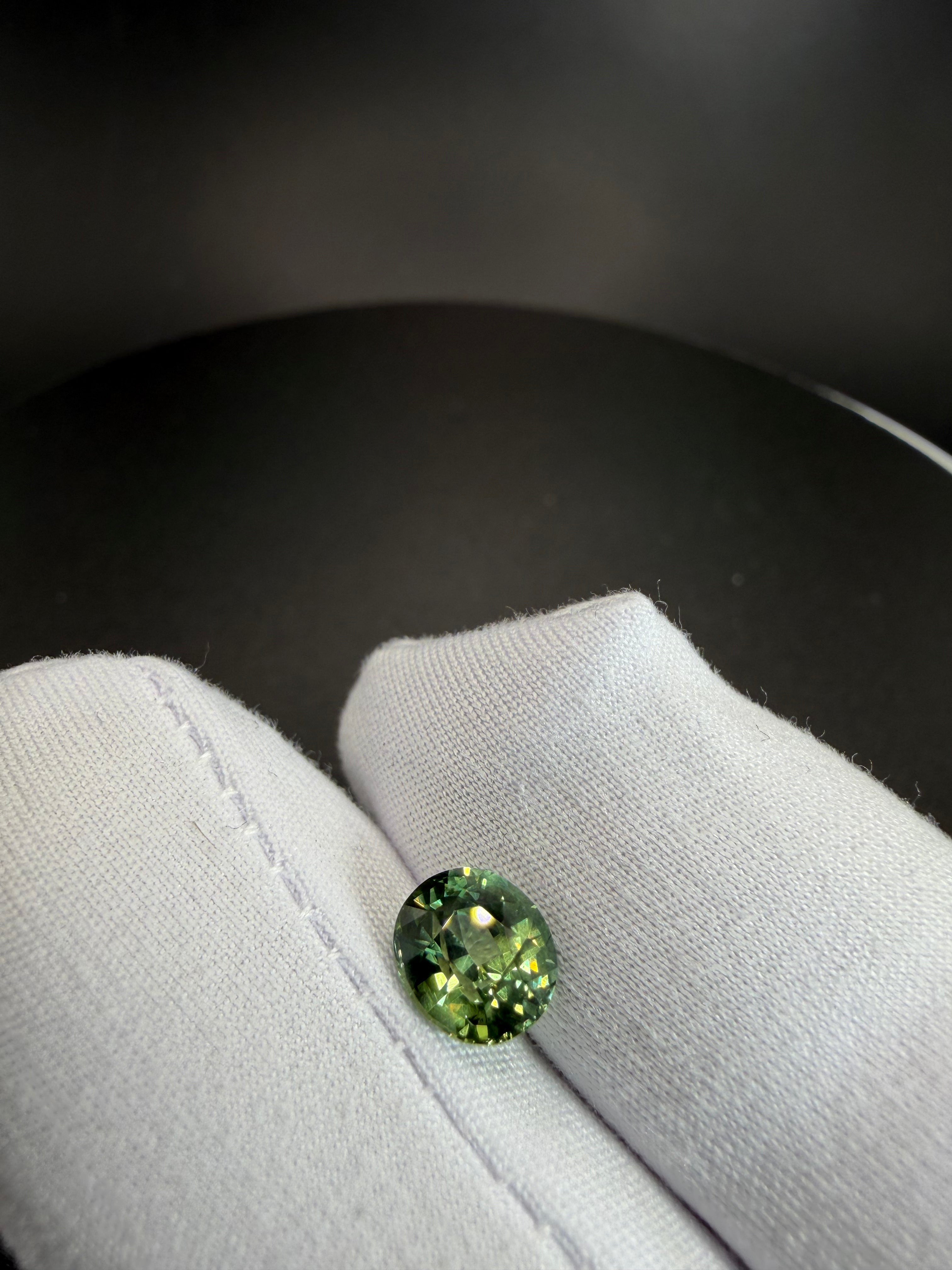 Vivid Bluish Green Sapphire  1.66 ct
